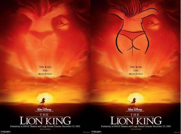 image with subliminal message in Lion King